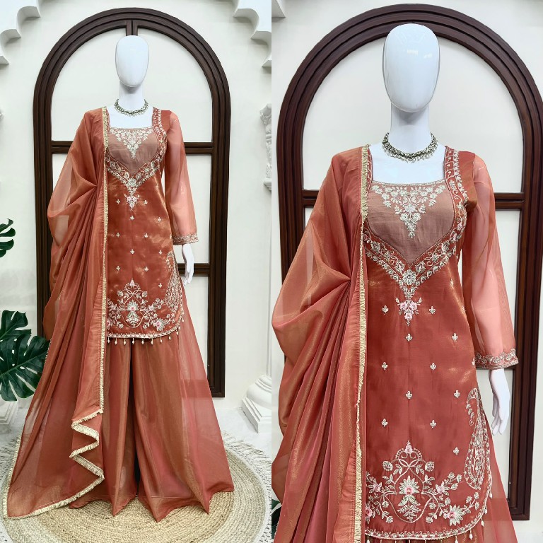 TEXTILEDEAL D.NO 6065 WHOLESALE READYMADE SIMMER PARTY WEAR 3 PCS SUITS EXPORTER