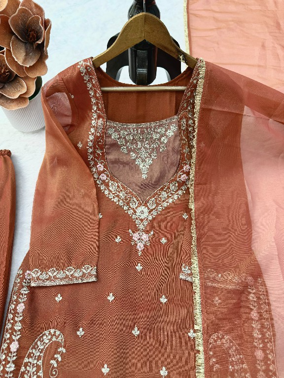 TEXTILEDEAL D.NO 6065 WHOLESALE READYMADE SIMMER PARTY WEAR 3 PCS SUITS EXPORTER