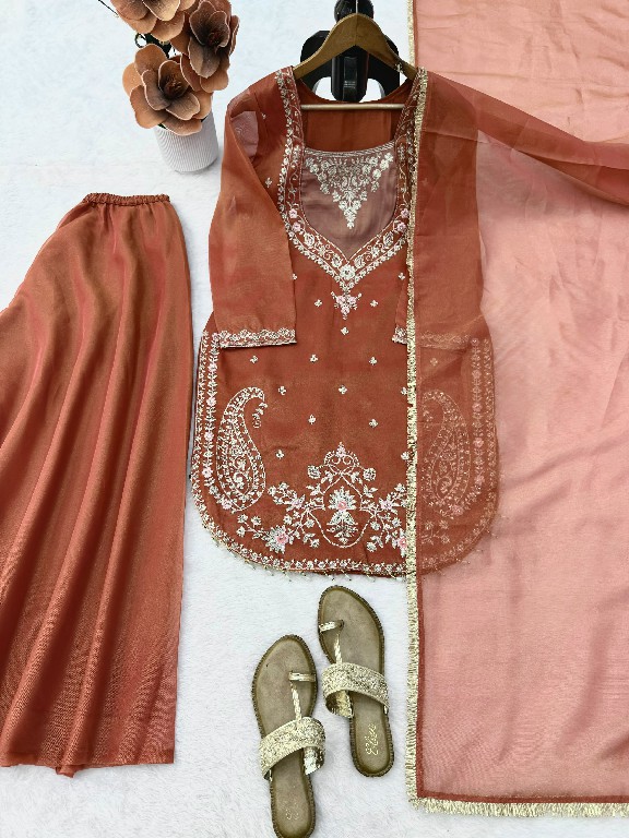 TEXTILEDEAL D.NO 6065 WHOLESALE READYMADE SIMMER PARTY WEAR 3 PCS SUITS EXPORTER