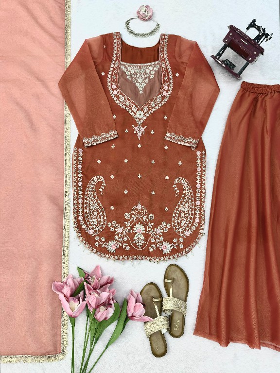 TEXTILEDEAL D.NO 6065 WHOLESALE READYMADE SIMMER PARTY WEAR 3 PCS SUITS EXPORTER