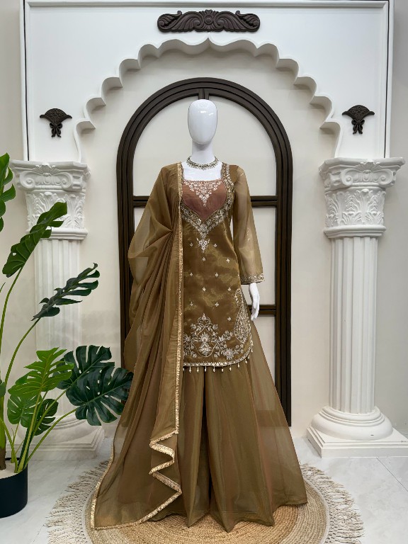 TEXTILEDEAL D.NO 6065 WHOLESALE READYMADE SIMMER PARTY WEAR 3 PCS SUITS EXPORTER