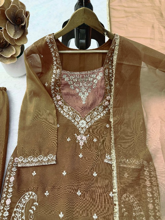 TEXTILEDEAL D.NO 6065 WHOLESALE READYMADE SIMMER PARTY WEAR 3 PCS SUITS EXPORTER