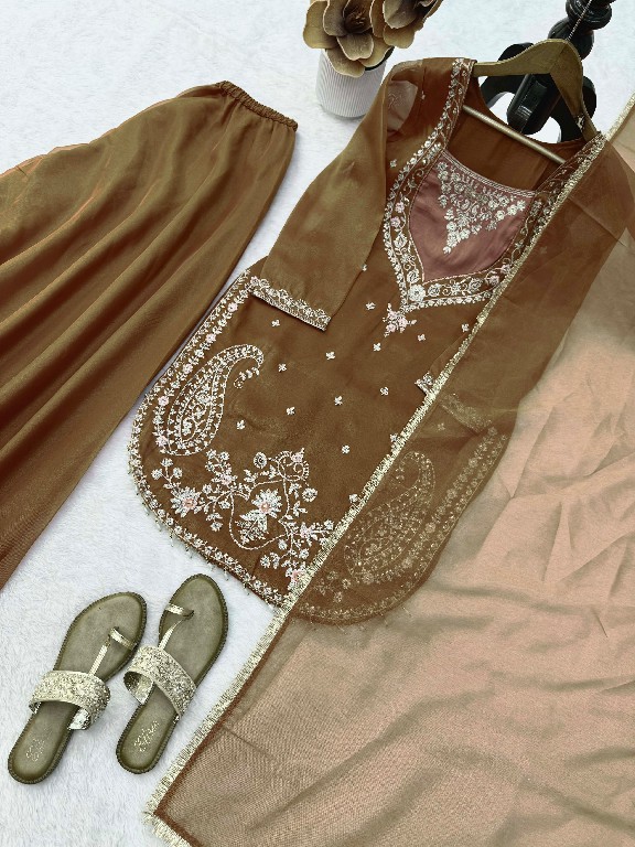 TEXTILEDEAL D.NO 6065 WHOLESALE READYMADE SIMMER PARTY WEAR 3 PCS SUITS EXPORTER