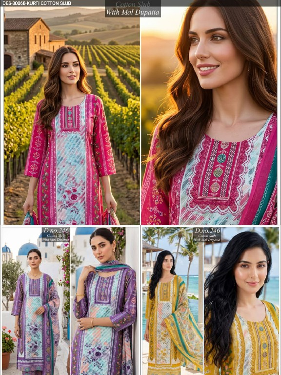 SAHIL PRINTS PRESENT READYMADE SLUB COTTON WITH LACE WORK 3 PCS COMBO SET SUITS SUPPLIER
