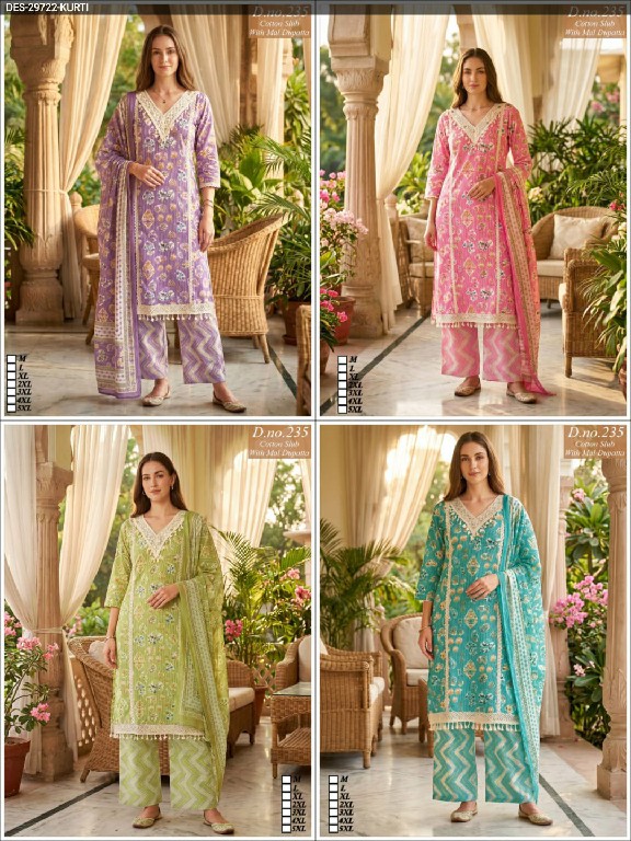 SAHIL PRINTS PRESENT READYMADE SLUB COTTON WITH LACE WORK 3 PCS COMBO SET SUITS SUPPLIER