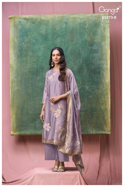 GANGA GINEVA S5373 WHOLESALE PURE VISCOSE WOVEN SILK JACQUARD UNSTITCH SALWAR SUITS EXPORTER