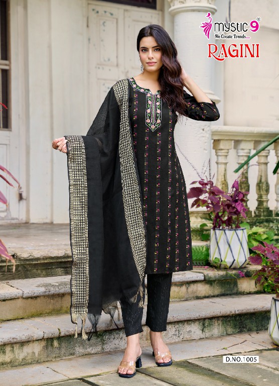 MYSTIC 9 RAGINI VOL 1 WHOLESALE READYMADE HANDLOOM COTTON DOBBY EXCLUSIVE 3 PCS SUITS EXPORTER