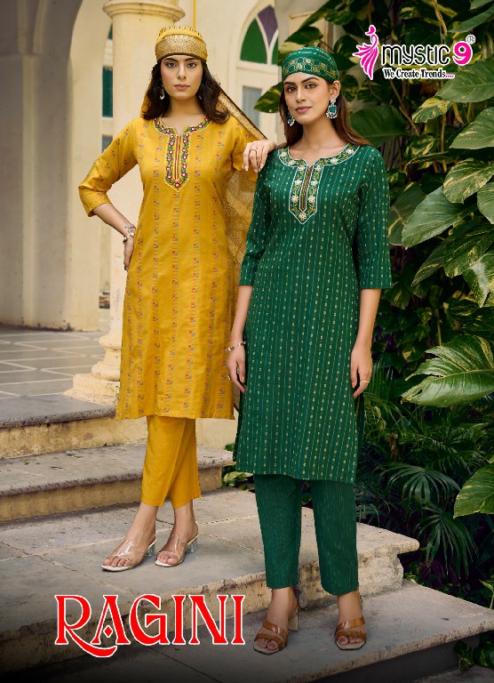 MYSTIC 9 RAGINI VOL 1 WHOLESALE READYMADE HANDLOOM COTTON DOBBY EXCLUSIVE 3 PCS SUITS EXPORTER