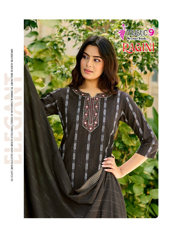 MYSTIC 9 RAGINI VOL 1 WHOLESALE READYMADE HANDLOOM COTTON DOBBY EXCLUSIVE 3 PCS SUITS EXPORTER