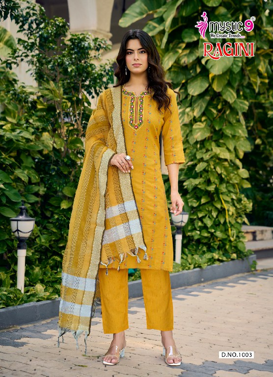 MYSTIC 9 RAGINI VOL 1 WHOLESALE READYMADE HANDLOOM COTTON DOBBY EXCLUSIVE 3 PCS SUITS EXPORTER
