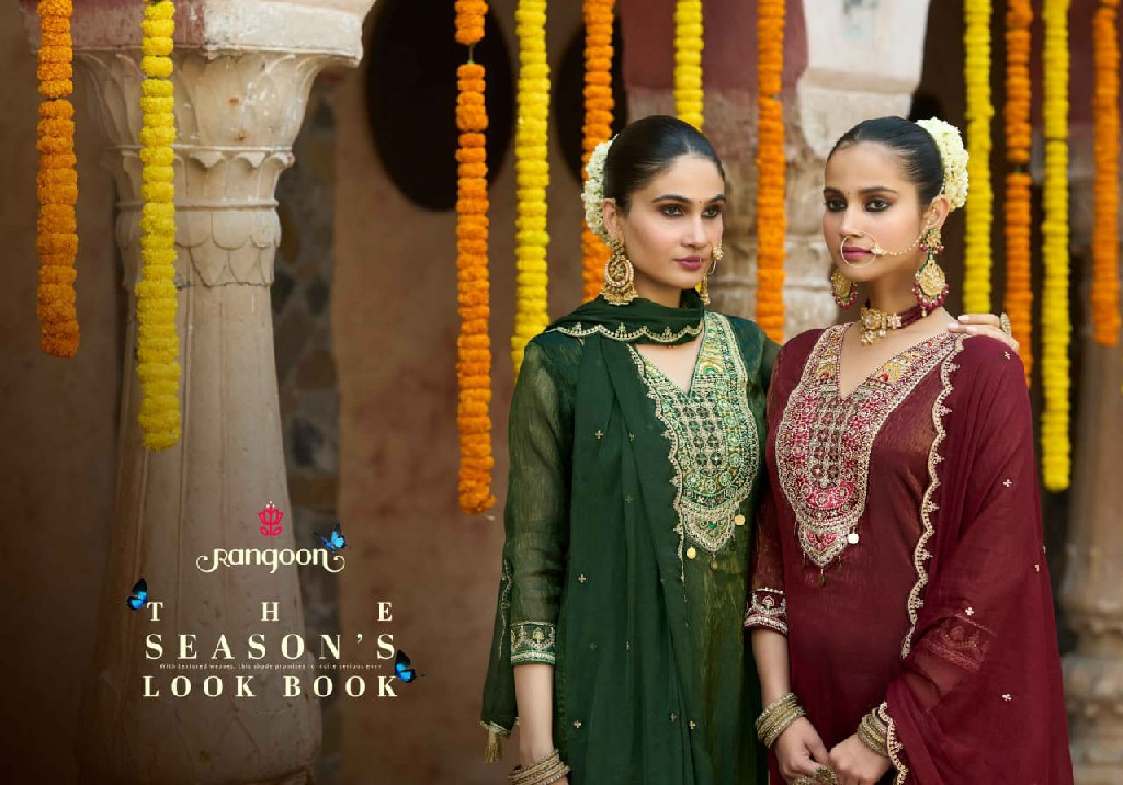 RANGOON GOLD COIN WHOLESALE READYMADE DIAMOND SILK FANCY WORK TRENDING 3 PCS SUITS SUPPLIER