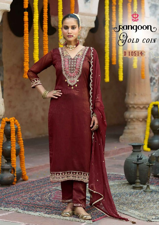 RANGOON GOLD COIN WHOLESALE READYMADE DIAMOND SILK FANCY WORK TRENDING 3 PCS SUITS SUPPLIER