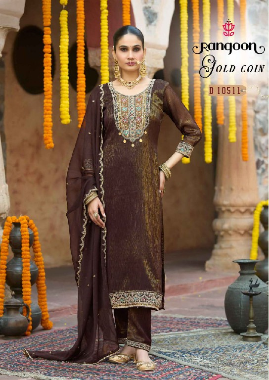 RANGOON GOLD COIN WHOLESALE READYMADE DIAMOND SILK FANCY WORK TRENDING 3 PCS SUITS SUPPLIER