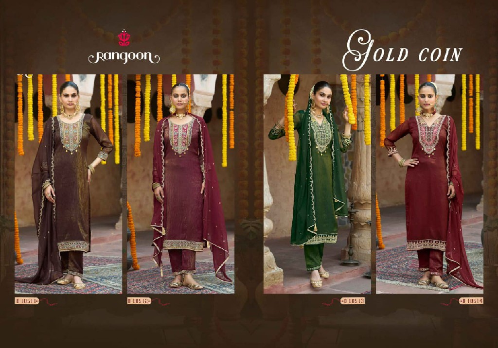 RANGOON GOLD COIN WHOLESALE READYMADE DIAMOND SILK FANCY WORK TRENDING 3 PCS SUITS SUPPLIER