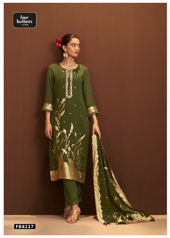 FOUR BUTTONS PRESENT READYMADE BEAUTIFUL ELEGANCE 3 PCS COMBO SET SUITS EXPORTER