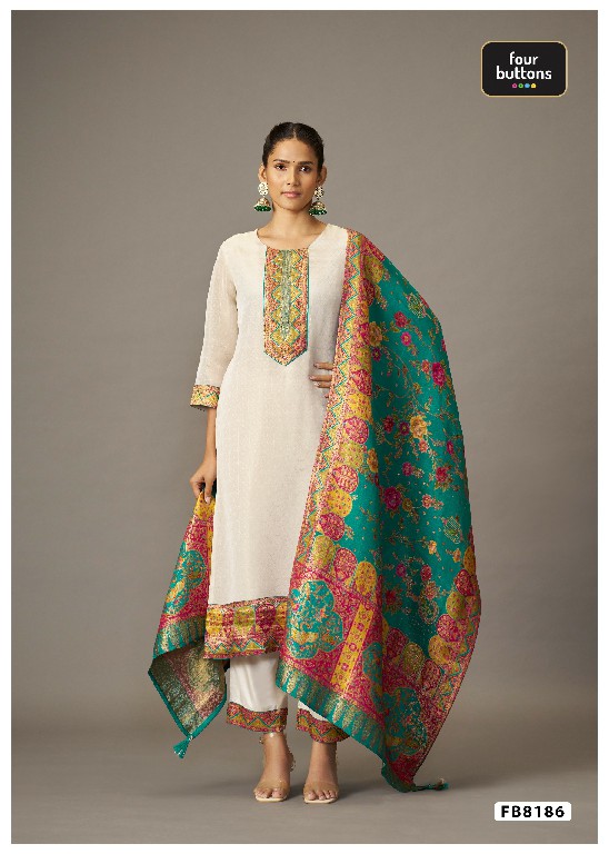 FOUR BUTTONS PRESENT READYMADE BEAUTIFUL ELEGANCE 3 PCS COMBO SET SUITS EXPORTER