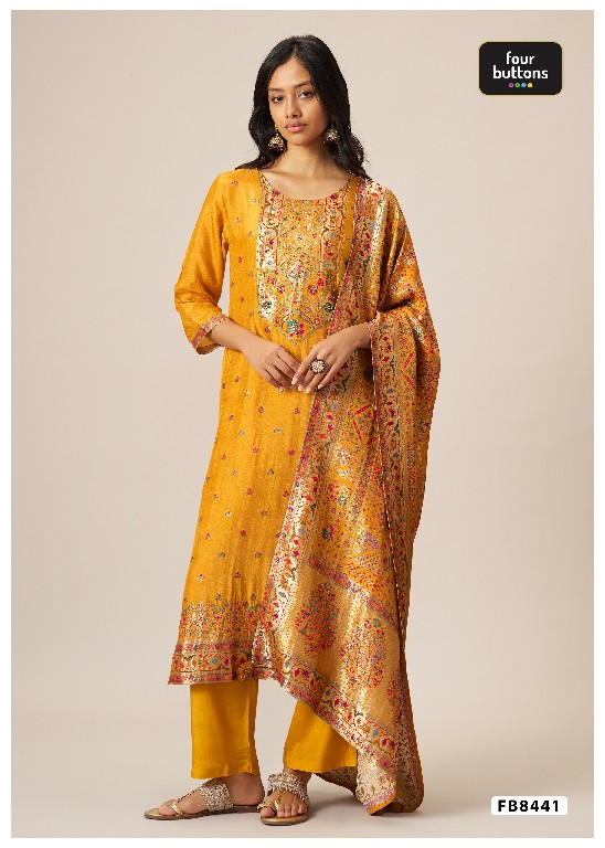 FOUR BUTTONS PRESENT READYMADE BEAUTIFUL ELEGANCE 3 PCS COMBO SET SUITS EXPORTER