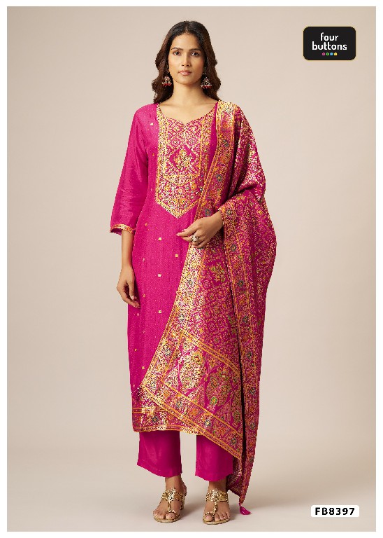FOUR BUTTONS PRESENT READYMADE BEAUTIFUL ELEGANCE 3 PCS COMBO SET SUITS EXPORTER