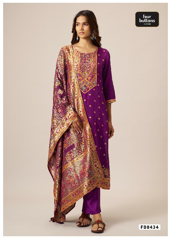 FOUR BUTTONS PRESENT READYMADE BEAUTIFUL ELEGANCE 3 PCS COMBO SET SUITS EXPORTER