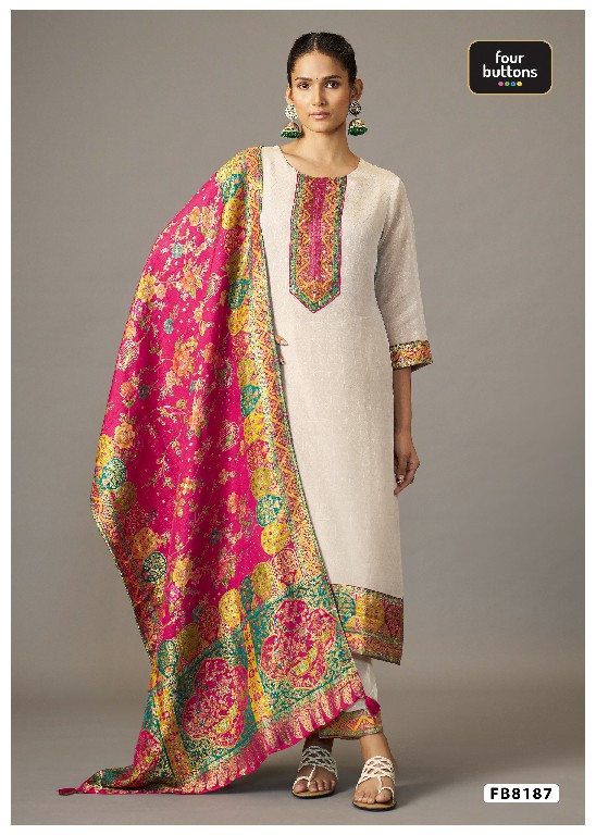 FOUR BUTTONS PRESENT READYMADE BEAUTIFUL ELEGANCE 3 PCS COMBO SET SUITS EXPORTER