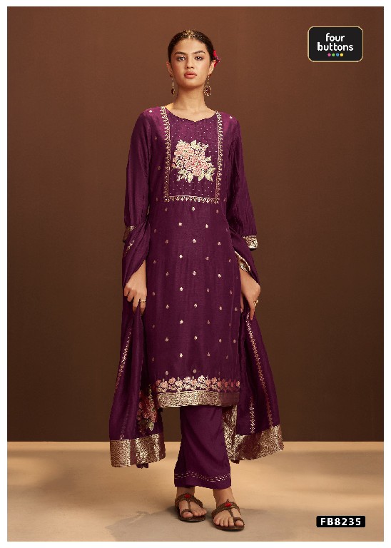 FOUR BUTTONS PRESENT READYMADE BEAUTIFUL ELEGANCE 3 PCS COMBO SET SUITS EXPORTER
