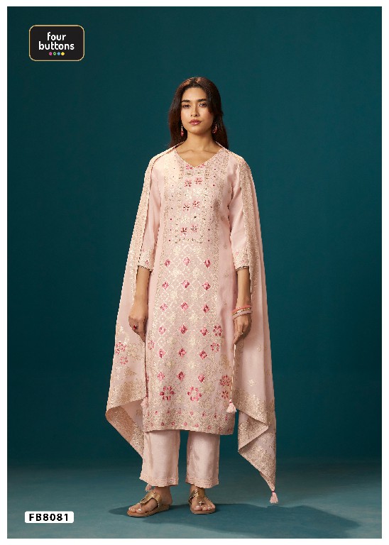 FOUR BUTTONS PRESENT READYMADE BEAUTIFUL ELEGANCE 3 PCS COMBO SET SUITS EXPORTER