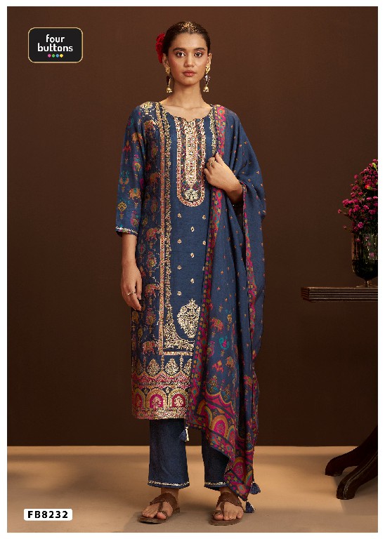 FOUR BUTTONS PRESENT READYMADE BEAUTIFUL ELEGANCE 3 PCS COMBO SET SUITS EXPORTER