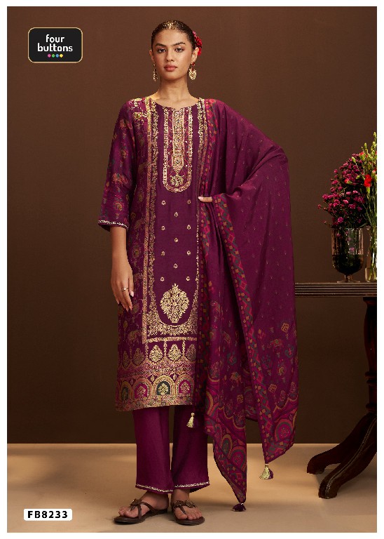 FOUR BUTTONS PRESENT READYMADE BEAUTIFUL ELEGANCE 3 PCS COMBO SET SUITS EXPORTER