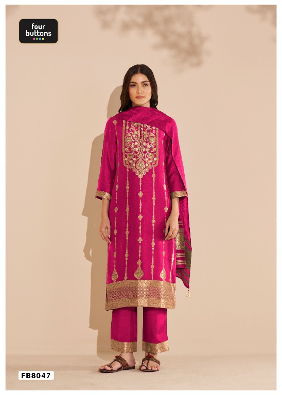 FOUR BUTTONS PRESENT READYMADE BEAUTIFUL ELEGANCE 3 PCS COMBO SET SUITS EXPORTER