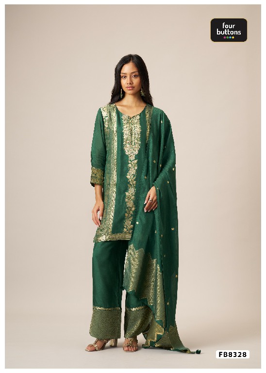 FOUR BUTTONS PRESENT READYMADE BEAUTIFUL ELEGANCE 3 PCS COMBO SET SUITS EXPORTER