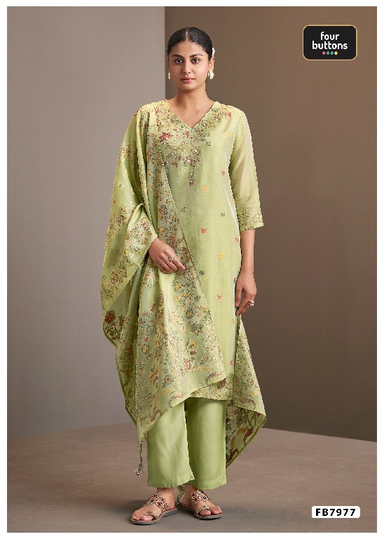 FOUR BUTTONS PRESENT READYMADE BEAUTIFUL ELEGANCE 3 PCS COMBO SET SUITS EXPORTER