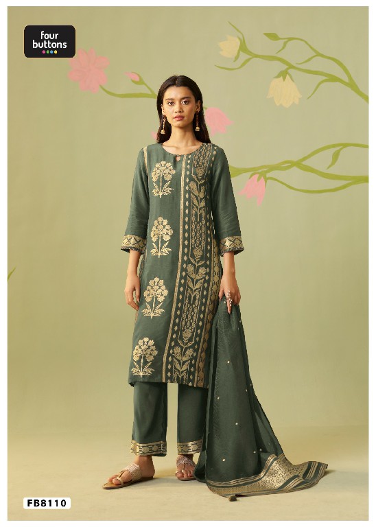 FOUR BUTTONS PRESENT READYMADE BEAUTIFUL ELEGANCE 3 PCS COMBO SET SUITS EXPORTER