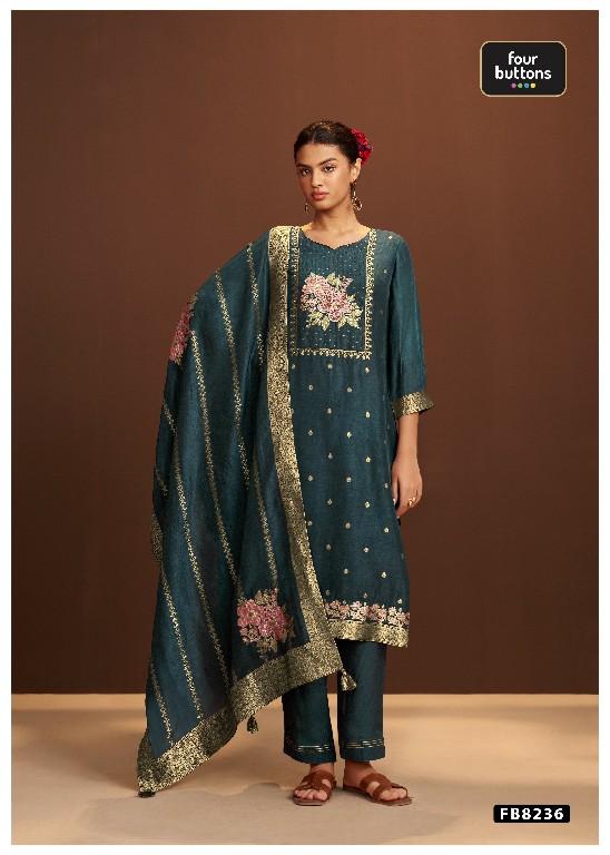 FOUR BUTTONS PRESENT READYMADE BEAUTIFUL ELEGANCE 3 PCS COMBO SET SUITS EXPORTER