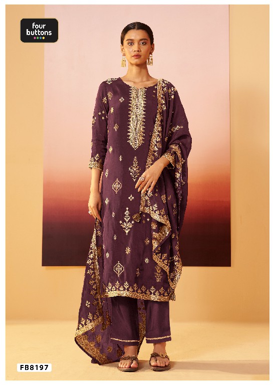 FOUR BUTTONS PRESENT READYMADE BEAUTIFUL ELEGANCE 3 PCS COMBO SET SUITS EXPORTER