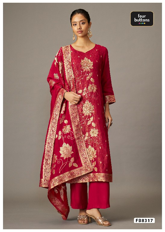 FOUR BUTTONS PRESENT READYMADE BEAUTIFUL ELEGANCE 3 PCS COMBO SET SUITS EXPORTER