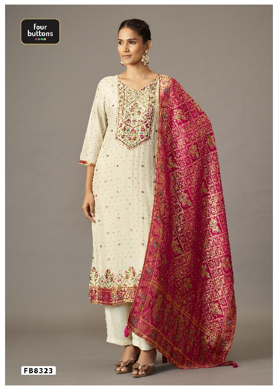 FOUR BUTTONS PRESENT READYMADE BEAUTIFUL ELEGANCE 3 PCS COMBO SET SUITS EXPORTER