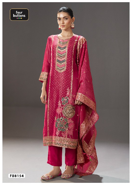 FOUR BUTTONS PRESENT READYMADE BEAUTIFUL ELEGANCE 3 PCS COMBO SET SUITS EXPORTER