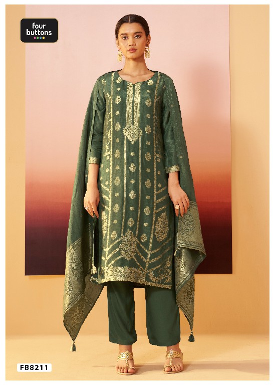 FOUR BUTTONS PRESENT READYMADE BEAUTIFUL ELEGANCE 3 PCS COMBO SET SUITS EXPORTER