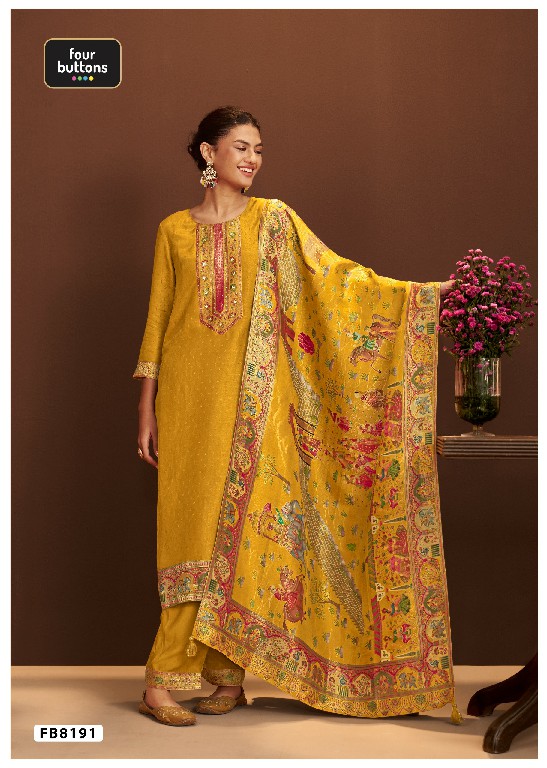 FOUR BUTTONS PRESENT READYMADE BEAUTIFUL ELEGANCE 3 PCS COMBO SET SUITS EXPORTER