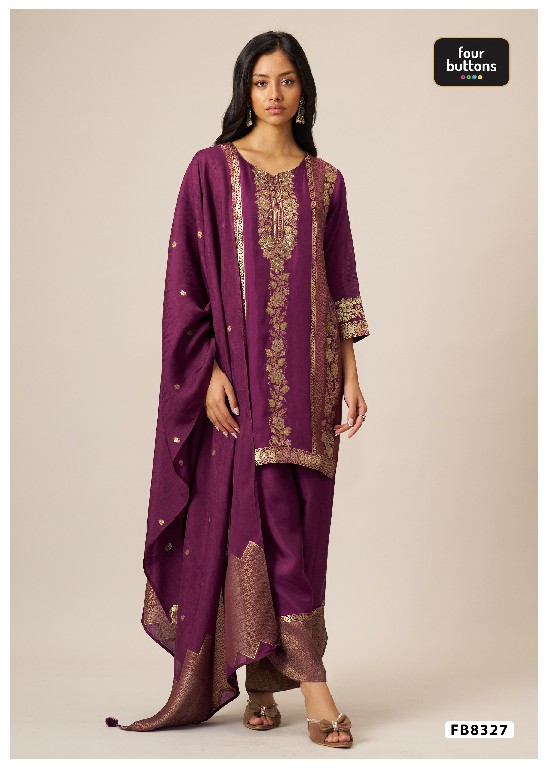 FOUR BUTTONS PRESENT READYMADE BEAUTIFUL ELEGANCE 3 PCS COMBO SET SUITS EXPORTER