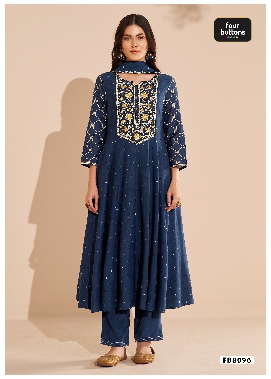 FOUR BUTTONS PRESENT READYMADE BEAUTIFUL ELEGANCE 3 PCS COMBO SET SUITS EXPORTER