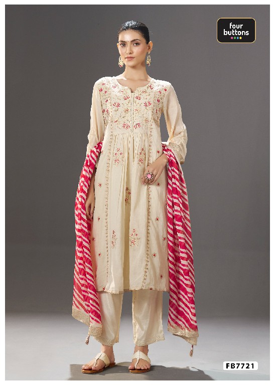 FOUR BUTTONS PRESENT READYMADE BEAUTIFUL ELEGANCE 3 PCS COMBO SET SUITS EXPORTER