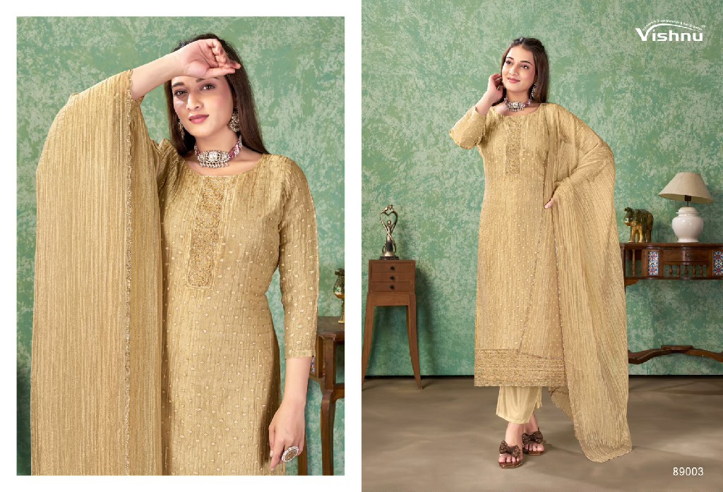 VISHNU FARAH WHOLESALE SALSA BUTTI FASHIONABLE UNSTITCH SALWAR SUITS EXPORTER