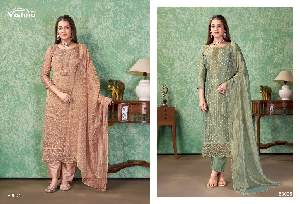 VISHNU FARAH WHOLESALE SALSA BUTTI FASHIONABLE UNSTITCH SALWAR SUITS EXPORTER