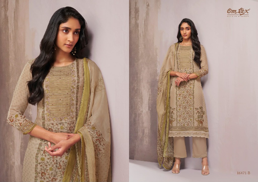 OMTEX SVEVA WHOLESALE ORGANZA TWILL CLASSIC UNSTITCH SALWAR SUITS SUPPLIER