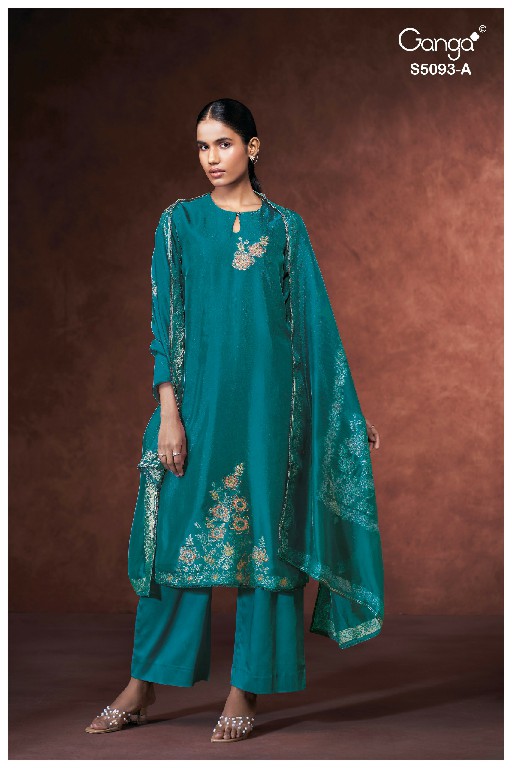 GANGA VEYA S5093 WHOLESALE PURE VISCOSE WOVEN SILK JACQUARD UNSTITCH SALWAR SUITS EXPORTER