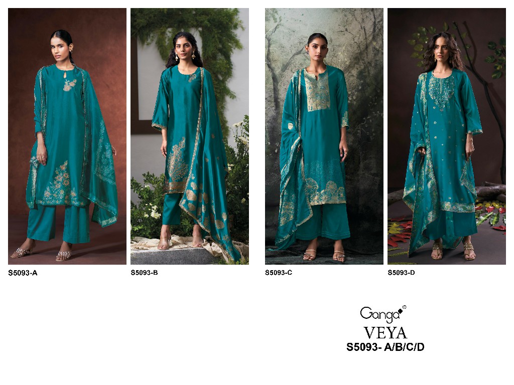 GANGA VEYA S5093 WHOLESALE PURE VISCOSE WOVEN SILK JACQUARD UNSTITCH SALWAR SUITS EXPORTER