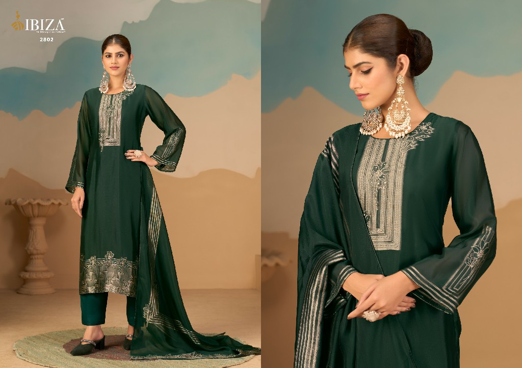 IBIZA NOORANI WHOLESALE PURE BANGLORY SILK JACQUARD FESTIVE LOOK UNSTITCH SALWAR SUITS SUPPLIER