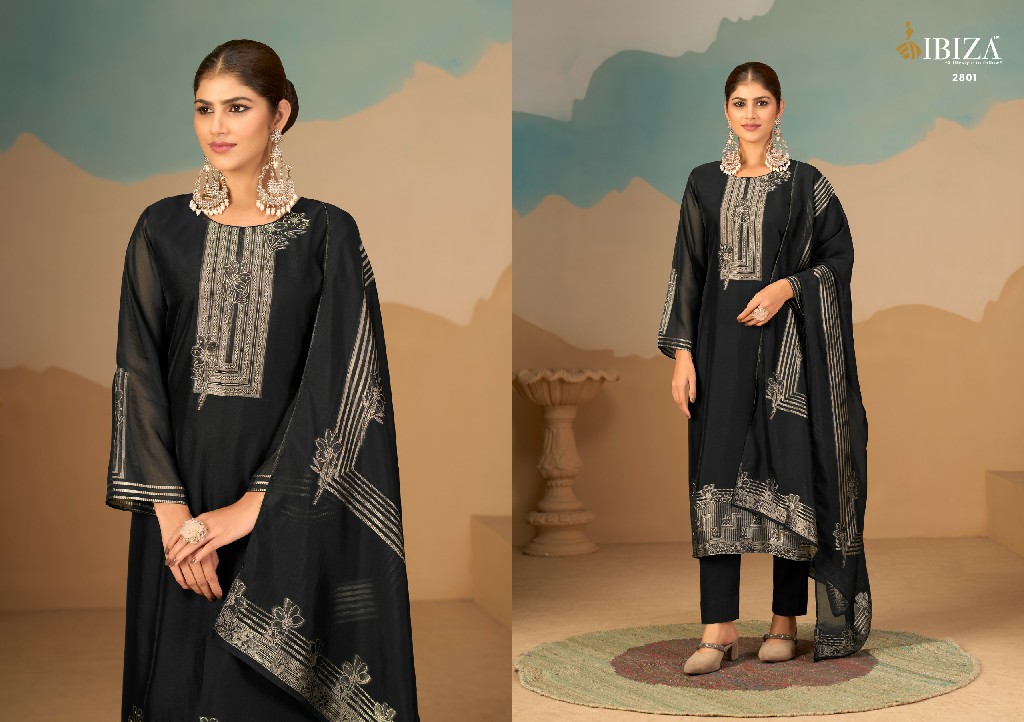 IBIZA NOORANI WHOLESALE PURE BANGLORY SILK JACQUARD FESTIVE LOOK UNSTITCH SALWAR SUITS SUPPLIER