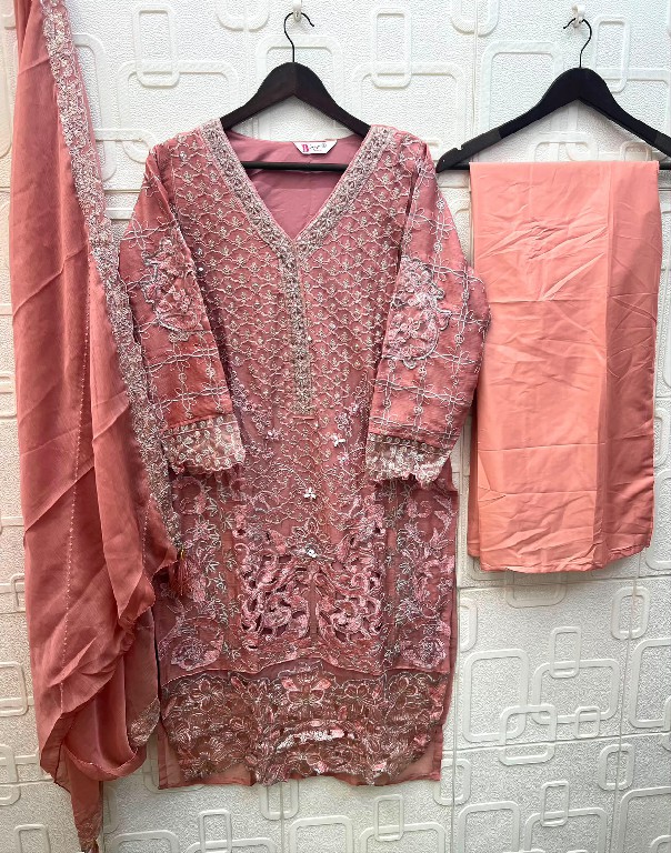 BILQIS D.NO 285A TO 285D WHOLESALE READYMADE CHIFFON HEAVY WORK PAKISTANI 3 PCS SUITS SUPPLIER